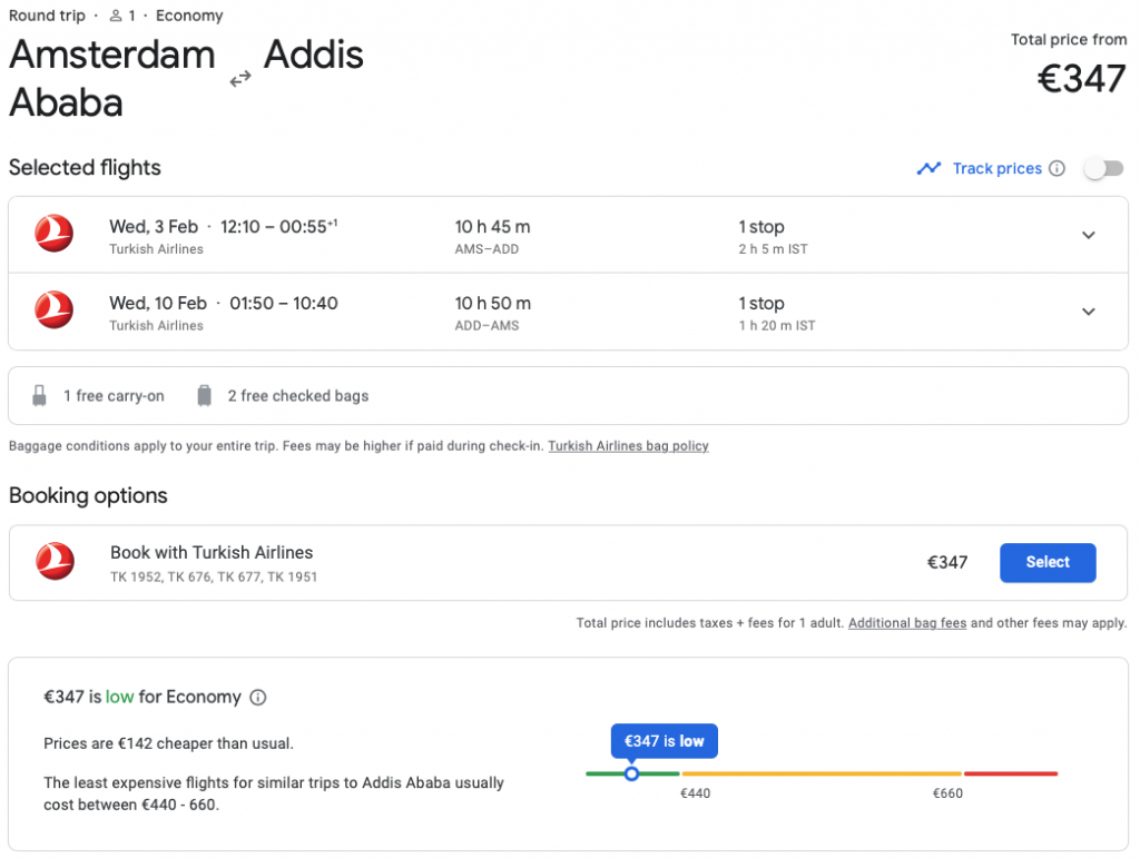 Retourvlucht Amsterdam naar Addis Ababa vanaf €347